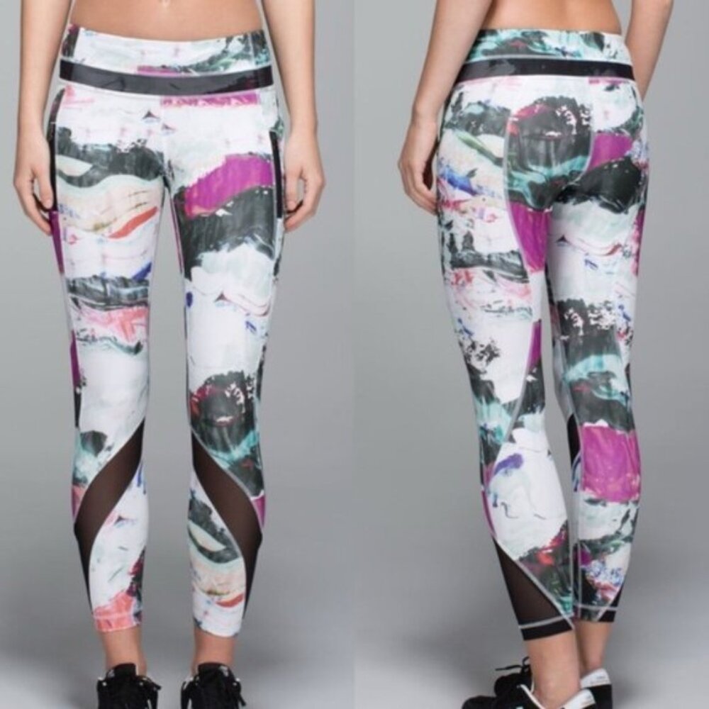 Lululemon  ^Inspire Tight II Full-On Luxtreme (Mesh) Pigment Wave Multi / Black^